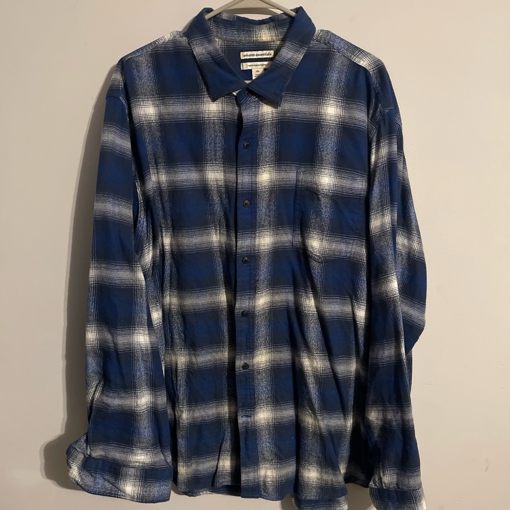 Blue and White Flannel Size XXL